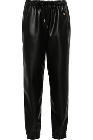 Stella McCartney Bukser, Dame, Sort, XS, Læder, Sort Vegansk Læder Joggingbukser