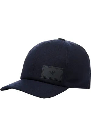 Emporio Armani Tilbehør, unisex, Blå, ONE SIZE, Uld, Mørkeblå Baseball Cap i Uld