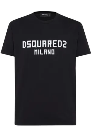 Dsquared2 Top, Herre, Sort, 2XL, Bomuld, Logo Trykt Crewneck T-shirt