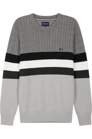 Eden Park Strik, Herre, Flerfarvet, 2XL, Bomuld, Rund hals bomuldstrikket sweater