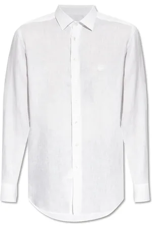 Etro Skjorte, Herre, Hvid, 2XL, Linned, Linen Skjorte