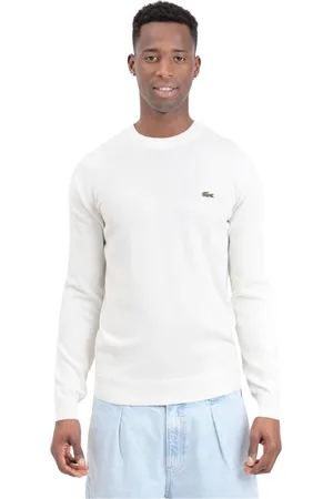 Lacoste Top, Herre, Hvid, M, Bomuld, Hvid Sweater med Krokodillelogo