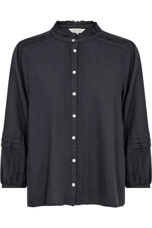 Part Two Bluser & Skjorter, Dame, Sort, S, Midnight Bluse med ¾ Ærmer