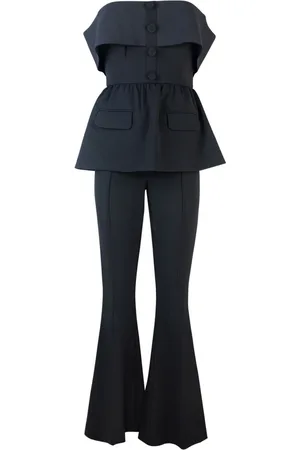 Self-Portrait Jumpsuits & Playsuits, Dame, Sort, S, Polyester, Corset-bukser med lynlås
