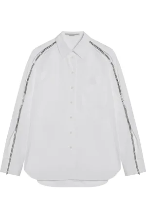 Stella McCartney Bluser & Skjorter, Dame, Hvid, S, Bomuld, Falabella Chain Detail Skjorte