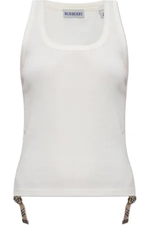 Burberry Top, Dame, Hvid, L, Bomuld, Ruched Top