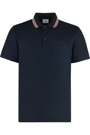 Burberry Top, Herre, Sort, M, Bomuld, Bomulds Polo Shirt med Ribkanter