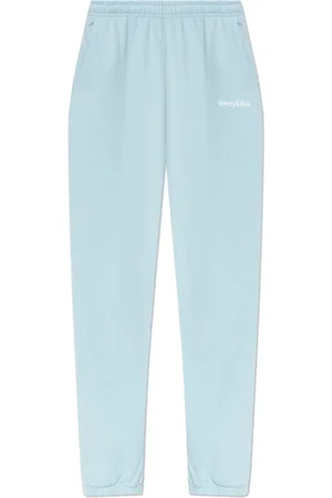 Sporty & Rich Bukser, Dame, Blå, M, Bomuld, Serif Logo Sweatpants