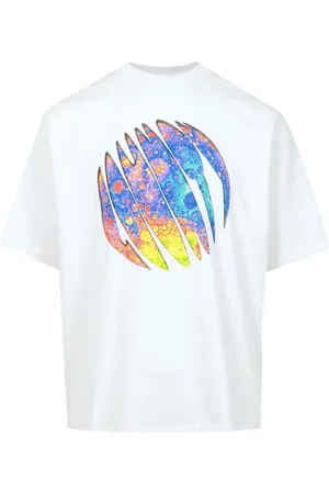 MARCELO BURLON Top, Herre, Hvid, XL, Bomuld, Graphic Print T-Shirt