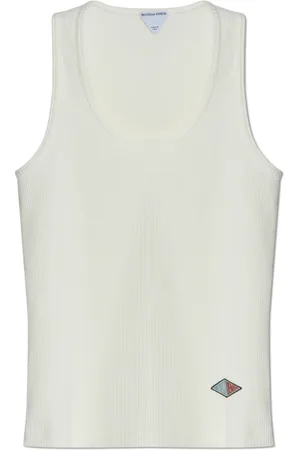 Bottega Veneta Top, Dame, Hvid, XS, Bomuld, Ribbed Top