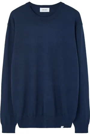 Les Deux Sweathshirts & Hoodies, Herre, Blå, XL, Bomuld, Blå sweater med miniature logo