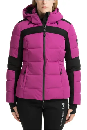 EA7 Sport, Dame, Lilla, S, Uld, Skijakke med hætte