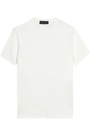 Brooks Brothers Strik, Herre, Hvid, 2XL, Bomuld, Hvid Mako Bomulds Kortærmet Sweater