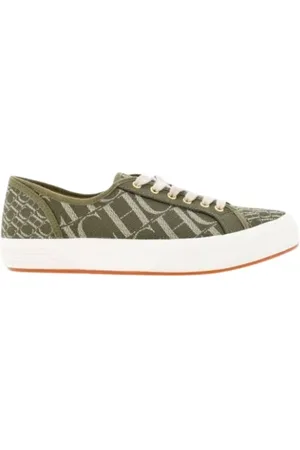 Carolina Herrera Sko, Herre, Grøn, 41 EU, Læder, Læder Sneakers med Canvas Print