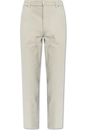 Salvatore Ferragamo Bukser, Herre, Grå, M, Bomuld, Straight-Leg Double-Knee Bukser
