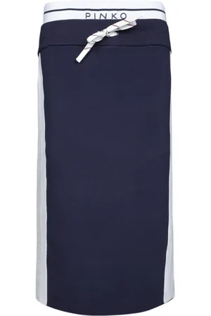 Pinko Nederdel, Dame, Blå, XS, Blå Stretch Stof Sporty Nederdel