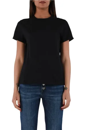 Dondup Top, Dame, Sort, L, Bomuld, Bomuldsjersey broderet T-shirt
