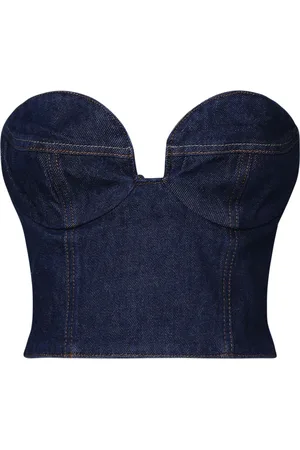 MAGDA BUTRYM Top, Dame, Blå, M, Denim, Denim Heart Bodice Top