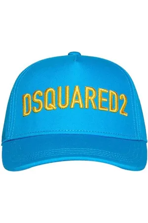 Dsquared2 Tilbehør, unisex, Blå, M, Bomuld, Turkis Visir Hat med Logo Broderi