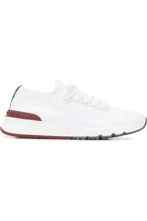 Brunello Cucinelli Sko, Herre, Hvid, 45 EU, Bomuld, Hvide Bomuld Low-Top Sneakers