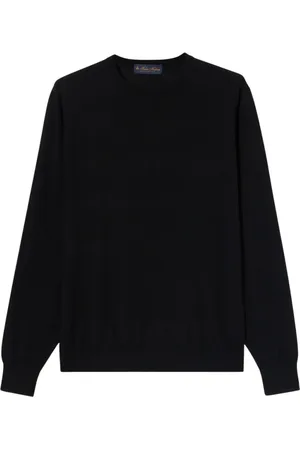 Brooks Brothers Strik, Herre, Sort, S, Uld, Merinould Crewneck Sweater