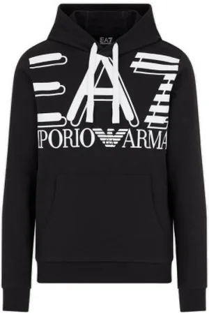 EA7 Sweathshirts & Hoodies, Herre, Sort, XS, Bomuld, Hoodie