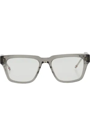 Thom Browne Tilbehør, unisex, Grå, ONE SIZE, Rektangulære optiske briller