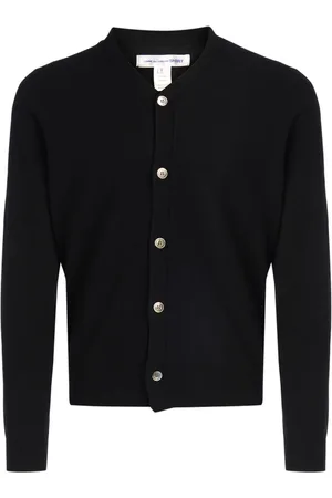 Comme des Garçons Strik, Herre, Sort, L, Uld, V-Neck Cardigan