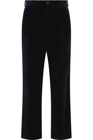 Moncler Bukser, Herre, Blå, M, Uld, Stilfulde Straight Bukser