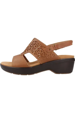 Clarks Sko, Dame, Brun, 38 EU, Læder, Tuleah Sun flade sandaler