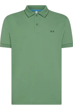 sun68 Top, Herre, Grøn, M, Bomuld, Grøn poloshirt med krave detalje