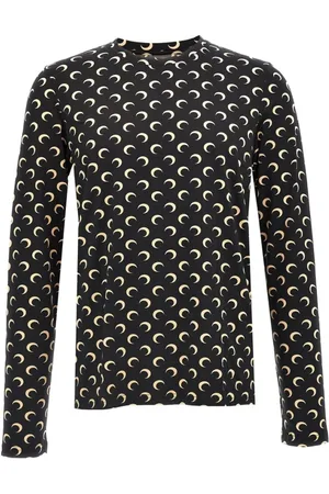 Marine Serre Top, Herre, Sort, L, Crescent Moon Print Sweater