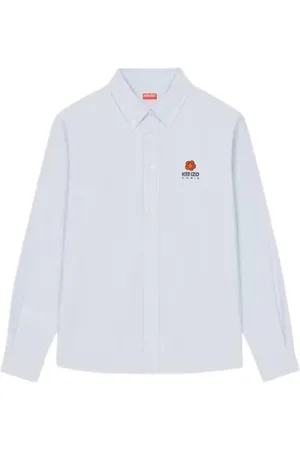 Kenzo Skjorte, Herre, Blå, S, Boke Flower Patch Oxford Skjorte