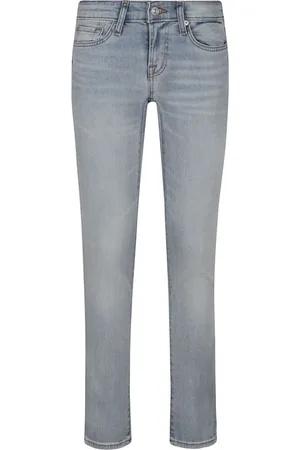 7 for all Mankind Jeans, Dame, Blå, W24, Bomuld, Stretch Cotton Slim Fit Skinny Jeans