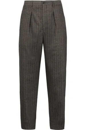 Giorgio Armani Bukser, Herre, Brun, XL, Uld, Luksus Uldblandingsbukser