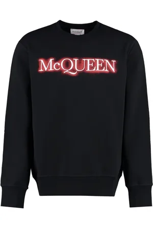 Alexander McQueen Sweathshirts & Hoodies, Herre, Sort, XL, Bomuld, Logo Sweatshirt med Rund Hals