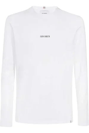 Les Deux Top, Herre, Hvid, 2XL, Bomuld, Ribbet bomulds T-shirt