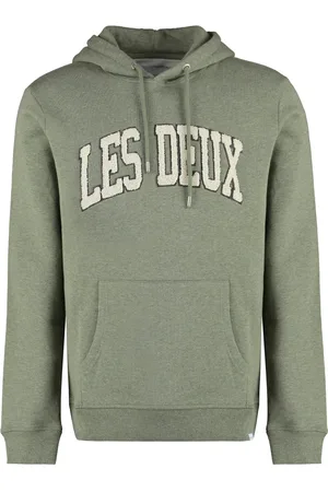 Les Deux Sweathshirts & Hoodies, Herre, Grøn, L, Bomuld, Crane Cotton Hoodie