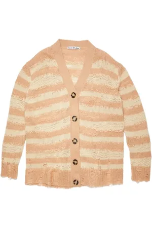 Acne Studios Strik, Dame, , S, Uld, Distressed Stripe Cardigan