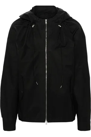 Lanvin Jakke, Herre, Sort, XL, Uld, Hætteklædt Windbreaker Jakke