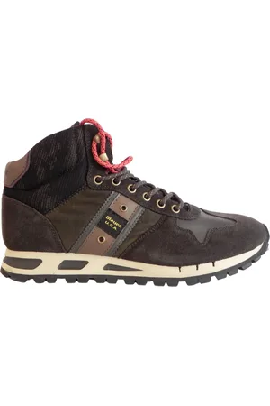 Blauer Sko, Herre, Brun, 45 EU, Læder, High Top Sneakers med stofinteriør