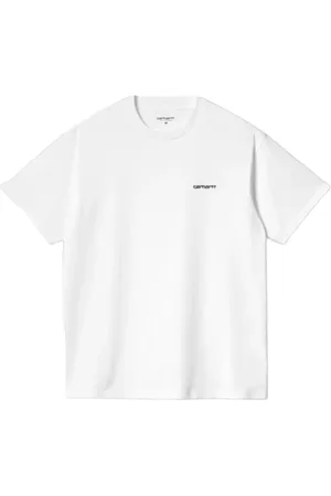 Carhartt Top, Herre, Hvid, XL, Bomuld, Script Embroidery T-Shirt