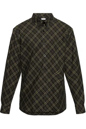 Burberry Skjorte, Herre, Grøn, XL, Bomuld, Checkered Skjorte