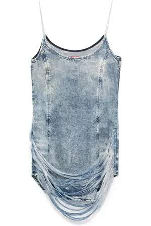 Diesel Kjole, Dame, Blå, S, Denim, Blå Denim Kjole til Kvinder