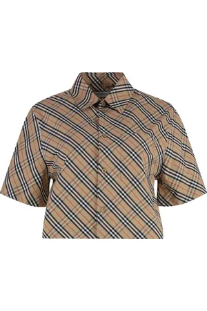 Burberry Bluser & Skjorter, Dame, , 3XS, Bomuld, Bomulds Skjorte med Tern og Frontlomme