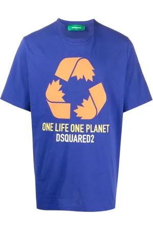Dsquared2 Top, Herre, Blå, S, Bomuld, Graphic Print T-Shirt