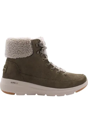 Skechers Sko, Dame, Grøn, 36 EU, Uld, Stilfulde Bottine Vinterstøvler