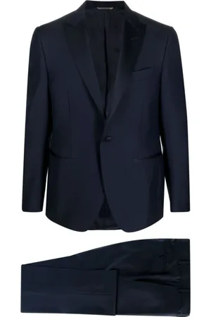 CANALI Jakkesæt, Herre, Blå, L, Uld, Enkeltknappet Uld Dinner Suit