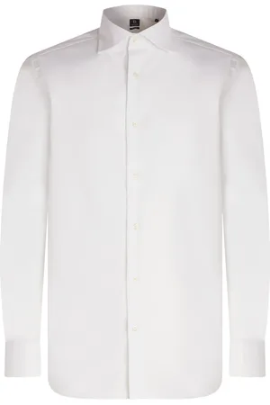 Boggi Milano Skjorte, Herre, Hvid, M, Bomuld, Stretch P.Point Windsor Collar Skjorte Regular Fit