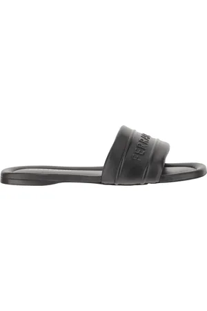 Salvatore Ferragamo Sko, Dame, Sort, 38 EU, Læder, Elegante sommersandaler